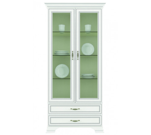 Шкаф-витрина для посуды Тиффани 2V2S крем вудлайн