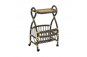 Столик с подставкой для газет Classic Rattan 17/17 из ротанга на колесиках